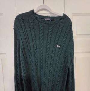 Vineyard Vines - Cable Sweater Men's - Size M - Green - Free Shipping